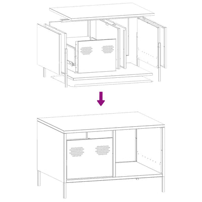 Musta sohvapöytä Vestica 68,5x50x43,5cm (kylmävalssattu teräs)