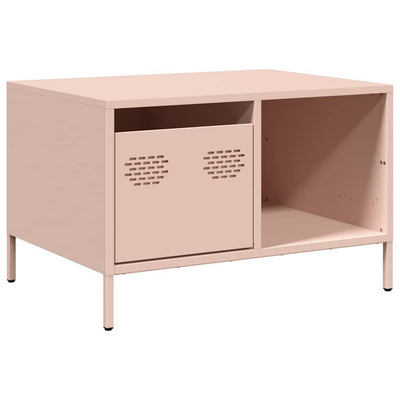 Sohvapöytä pinkki 68,5x50x43,5 cm kylmävalssattu teräs