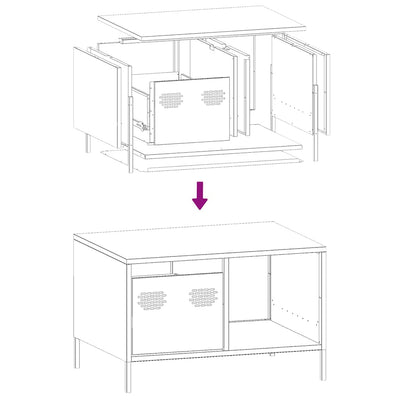 Pinkki sohvapöytä Vestica 68,5x50x43,5cm (kylmävalssattu teräs)