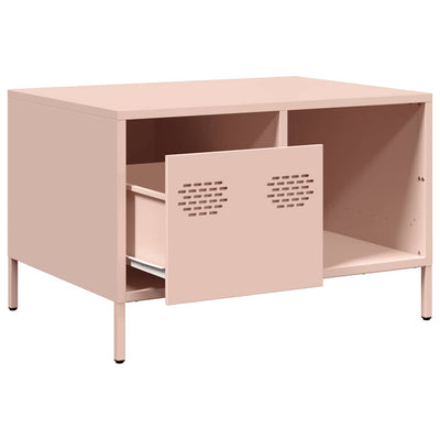 Sohvapöytä pinkki 68,5x50x43,5 cm kylmävalssattu teräs