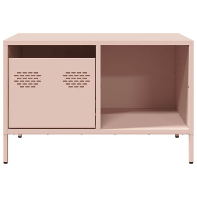 Sohvapöytä pinkki 68,5x50x43,5 cm kylmävalssattu teräs