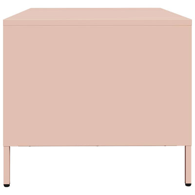 Sohvapöytä pinkki 68,5x50x43,5 cm kylmävalssattu teräs