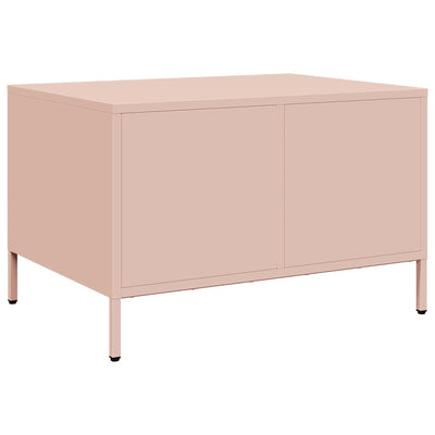 Sohvapöytä pinkki 68,5x50x43,5 cm kylmävalssattu teräs