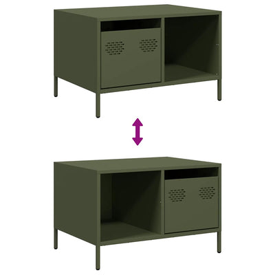 Oliivinvihreä sohvapöytä Vestica 68,5x50x43,5cm (kylmävalssattu teräs)