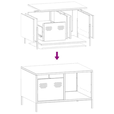 Valkoinen sohvapöytä Vestica 68,5x50x43,5cm (kylmävalssattu teräs)