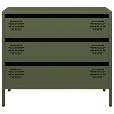 senkki oliivinvihreä 68x39x58,5 cm kylmävalssattu teräs