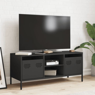 TV-taso musta 101,5x39x43,5 cm kylmävalssattu teräs
