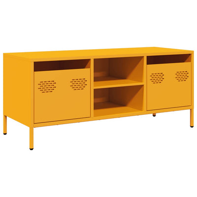 TV-taso sinapinkeltainen 101,5x39x43,5 cm kylmävalssattu teräs