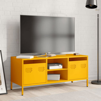 TV-taso sinapinkeltainen 101,5x39x43,5 cm kylmävalssattu teräs