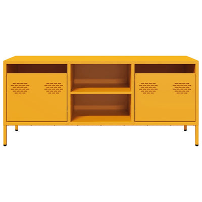 TV-taso sinapinkeltainen 101,5x39x43,5 cm kylmävalssattu teräs