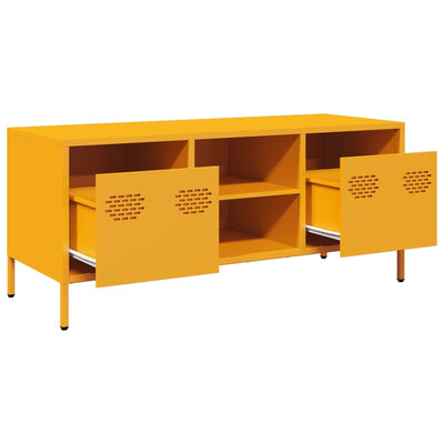 TV-taso sinapinkeltainen 101,5x39x43,5 cm kylmävalssattu teräs