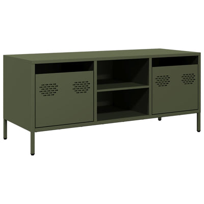TV-taso oliivinvihreä 101,5x39x43,5 cm kylmävalssattu teräs