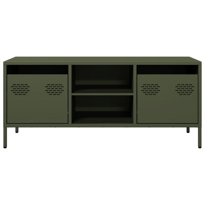 Oliivinvihreä tv-taso Joe 101,5x39x43,5cm (kylmävalssattu teräs)