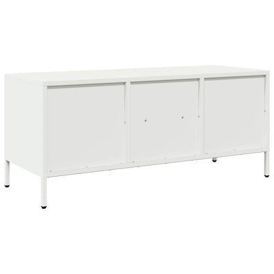 TV-taso valkoinen 101,5x39x43,5 cm kylmävalssattu teräs
