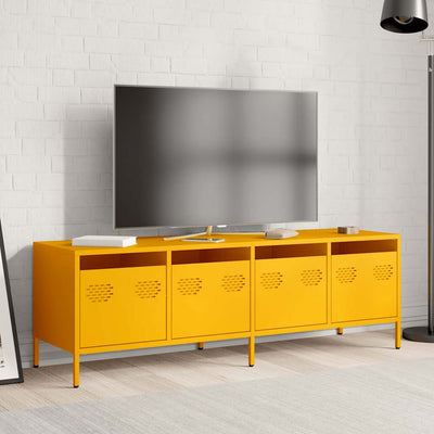 TV-taso sinapinkeltainen 135x39x43,5 cm kylmävalssattu teräs