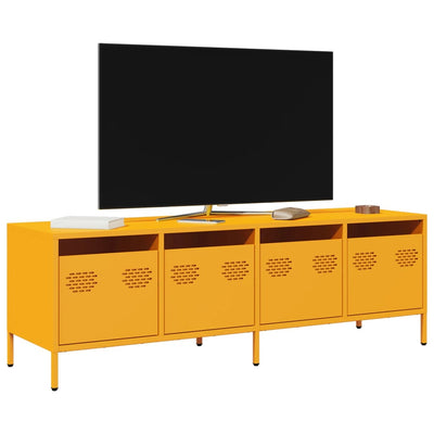 TV-taso sinapinkeltainen 135x39x43,5 cm kylmävalssattu teräs
