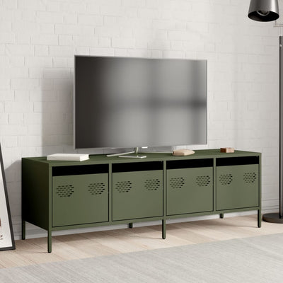 TV-taso oliivinvihreä 135x39x43,5 cm kylmävalssattu teräs