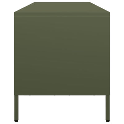 TV-taso oliivinvihreä 135x39x43,5 cm kylmävalssattu teräs