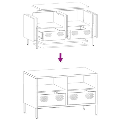 TV-taso pinkki 68x39x43,5 cm kylmävalssattu teräs