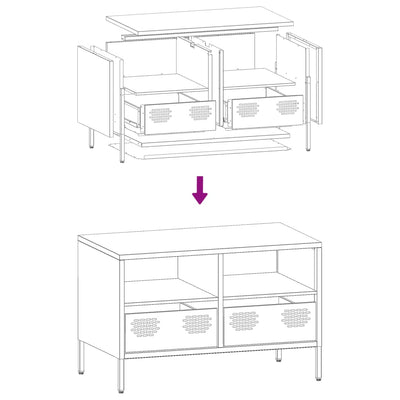 TV-taso antrasiitti 68x39x43,5 cm kylmävalssattu teräs
