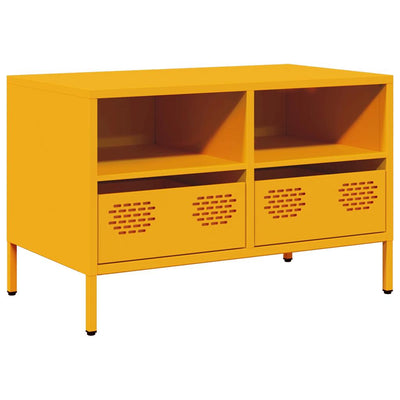 TV-taso sinapinkeltainen 68x39x43,5 cm kylmävalssattu teräs