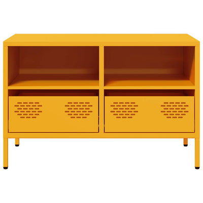 TV-taso sinapinkeltainen 68x39x43,5 cm kylmävalssattu teräs