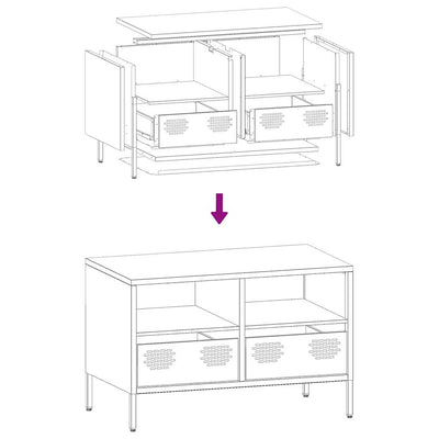TV-taso sinapinkeltainen 68x39x43,5 cm kylmävalssattu teräs