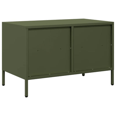 TV-taso oliivinvihreä 68x39x43,5 cm kylmävalssattu teräs