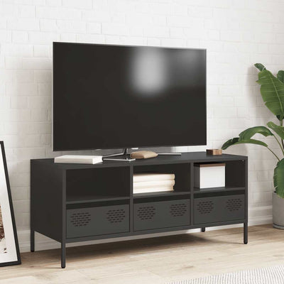TV-taso musta 101,5x39x43,5 cm kylmävalssattu teräs