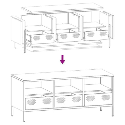 TV-taso antrasiitti 101,5x39x43,5 cm kylmävalssattu teräs