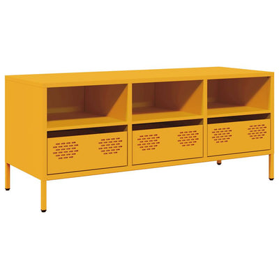 TV-taso sinapinkeltainen 101,5x39x43,5 cm kylmävalssattu teräs