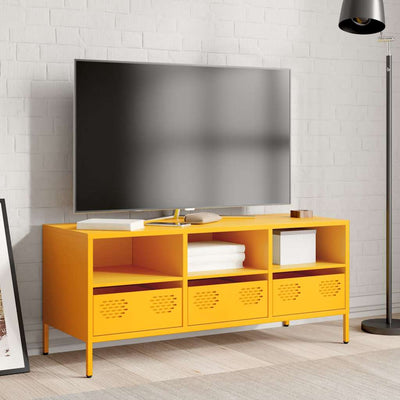 TV-taso sinapinkeltainen 101,5x39x43,5 cm kylmävalssattu teräs