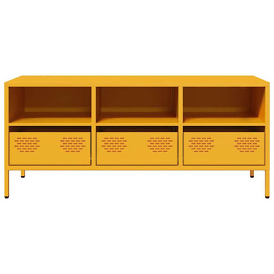 TV-taso sinapinkeltainen 101,5x39x43,5 cm kylmävalssattu teräs