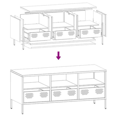 TV-taso sinapinkeltainen 101,5x39x43,5 cm kylmävalssattu teräs