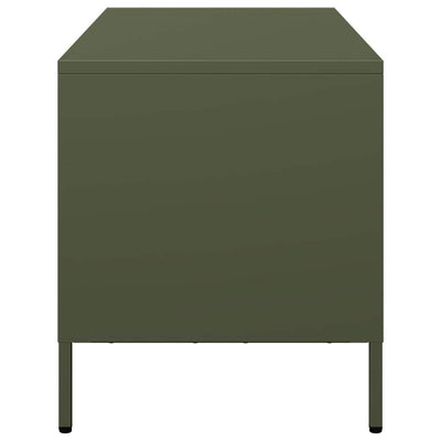 TV-taso oliivinvihreä 101,5x39x43,5 cm kylmävalssattu teräs