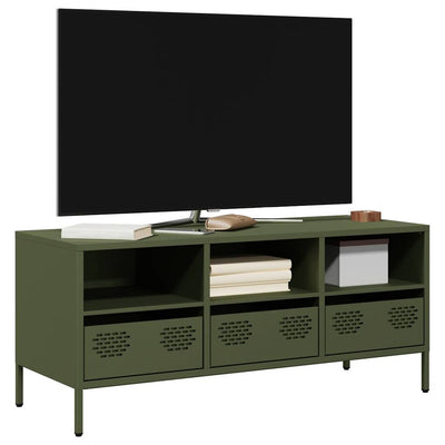 TV-taso oliivinvihreä 101,5x39x43,5 cm kylmävalssattu teräs