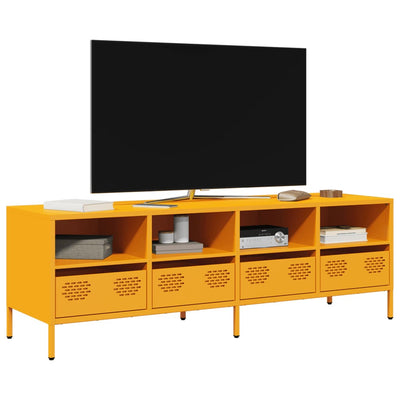 TV-taso sinapinkeltainen 135x39x43,5 cm kylmävalssattu teräs