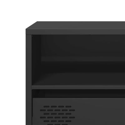 Musta tv-taso Dee 135x39x43,5cm (kylmävalssattu teräs)