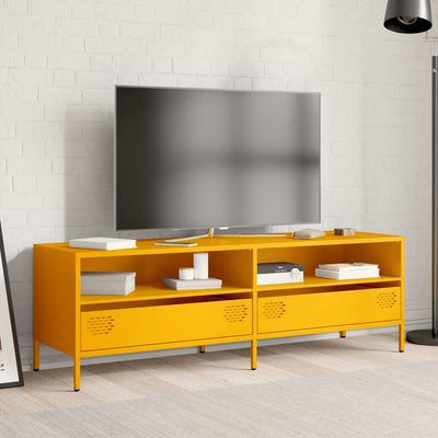 TV-taso sinapinkeltainen 135x39x43,5 cm kylmävalssattu teräs