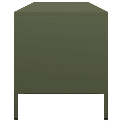 Oliivinvihreä tv-taso Dee 135x39x43,5cm (kylmävalssattu teräs)