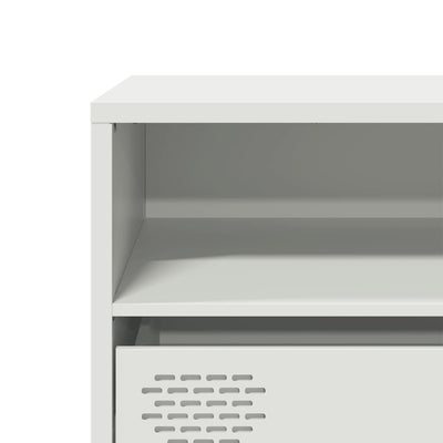 Valkoinen tv-taso Dee 135x39x43,5cm (kylmävalssattu teräs)