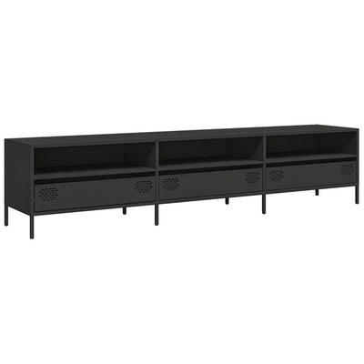 TV-taso musta 202x39x43,5 cm kylmävalssattu teräs