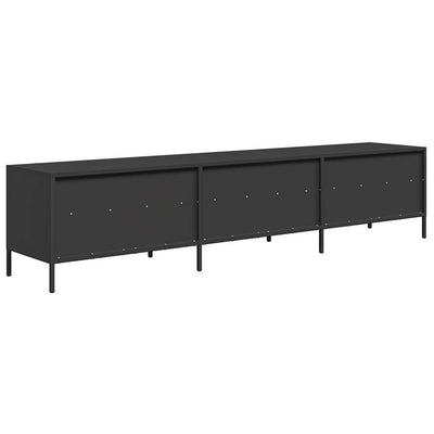 TV-taso musta 202x39x43,5 cm kylmävalssattu teräs