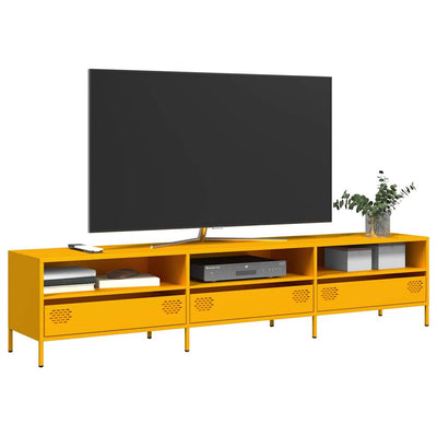 TV Kaappi Sinapinkeltainen 202x39x43,5 cm Kylmävalssattu teräs