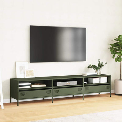 TV Kaappi Oliivinvihreä 202x39x43,5 cm Kylmävalssattu teräs