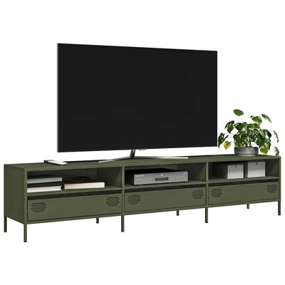 TV Kaappi Oliivinvihreä 202x39x43,5 cm Kylmävalssattu teräs