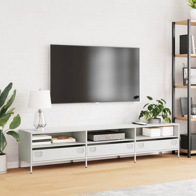 TV Kaappi Valkoinen 202x39x43,5 cm Kylmävalssattu teräs