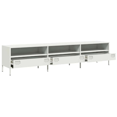 TV Kaappi Valkoinen 202x39x43,5 cm Kylmävalssattu teräs