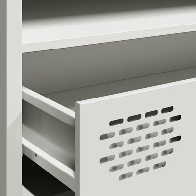 Valkoinen tv kaappi Dee 202x39x43,5cm (kylmävalssattu teräs)