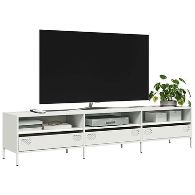 TV Kaappi Valkoinen 202x39x43,5 cm Kylmävalssattu teräs